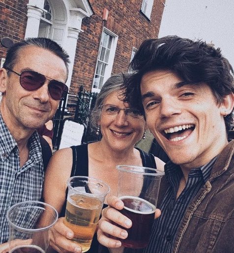 Edward Bluemel with his father and mother